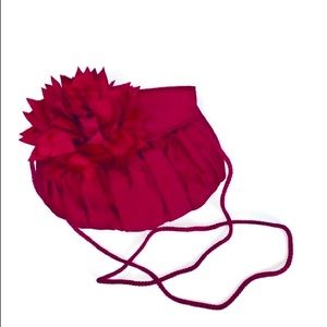 Fuchsia Pink Evening Bag with Large Flower Accent